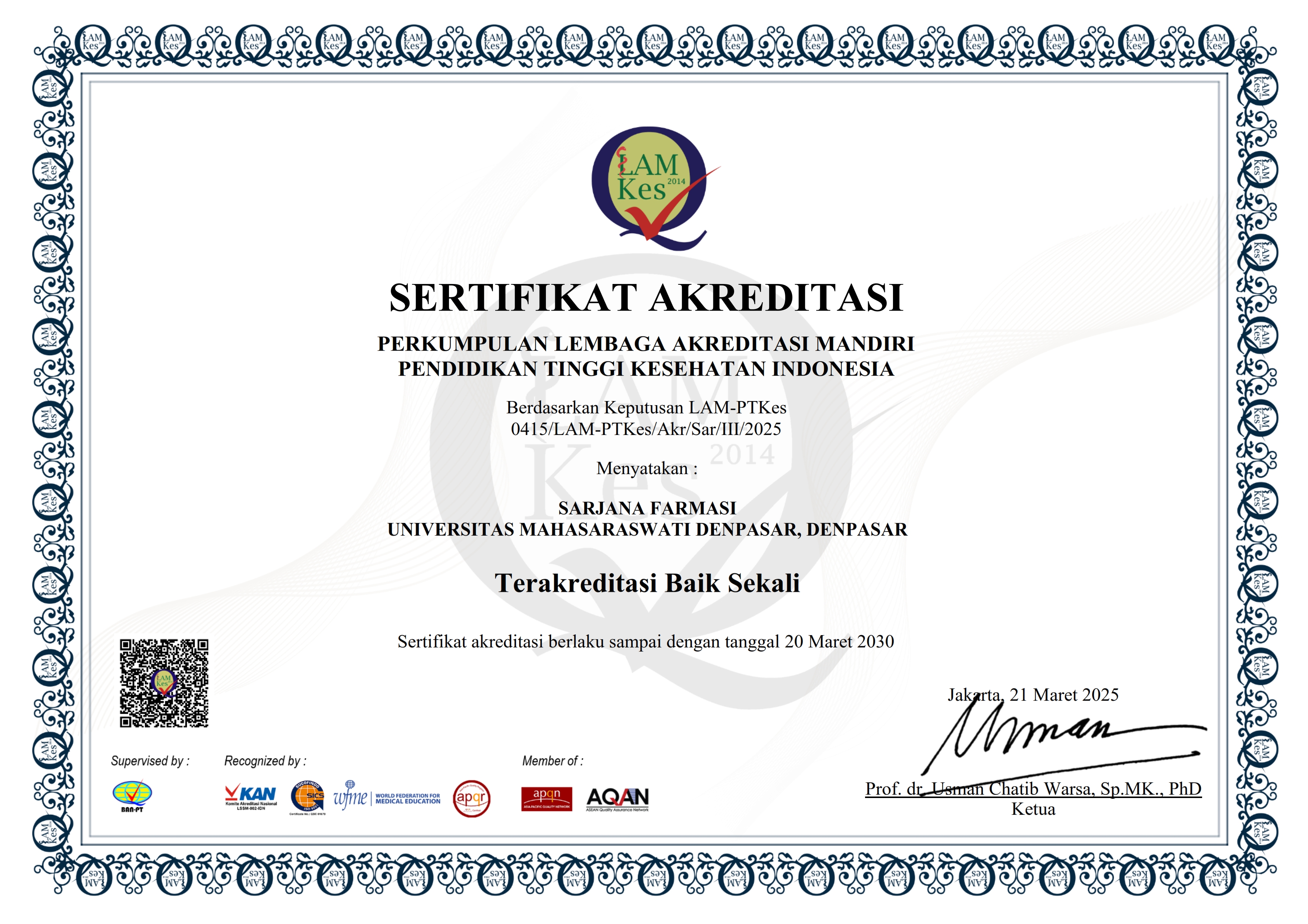 S1 Farmasi - Sertifikat Akreditasi LAM PT-Kes 2025_001